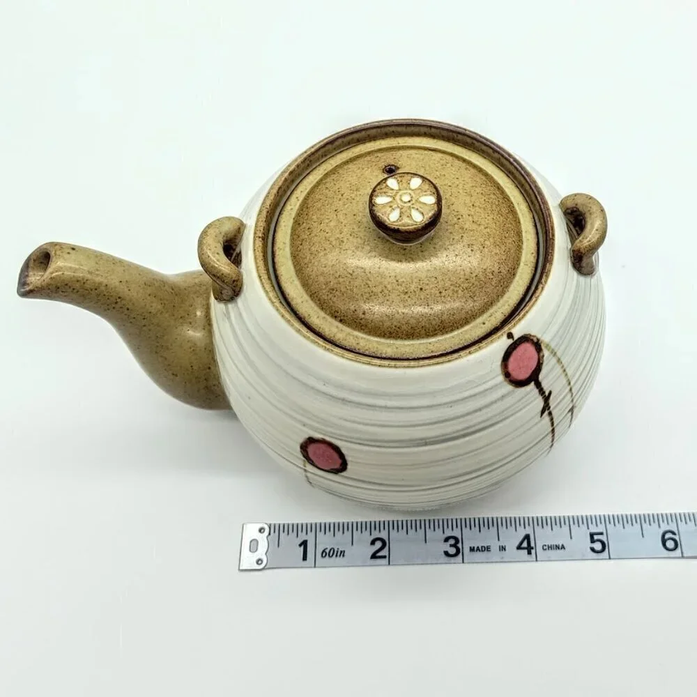 Handmade Korean Chulhwa Buncheong Cherry Ceramic Tea Set
